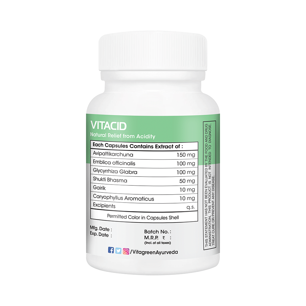 Vitagreen Vitacid 500mg Capsule - Image 2