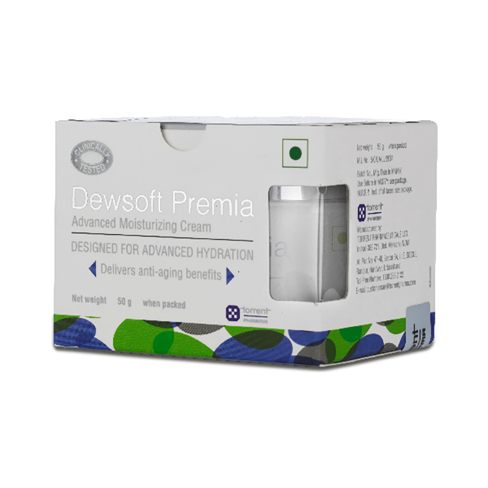 Dewsoft Premia Advanced Moisturising Cream | Non-Comedogenic & Paraben Free Face Care Product | Dermatologically Tested | Derma Care | For Advanced Hydration - Image 2