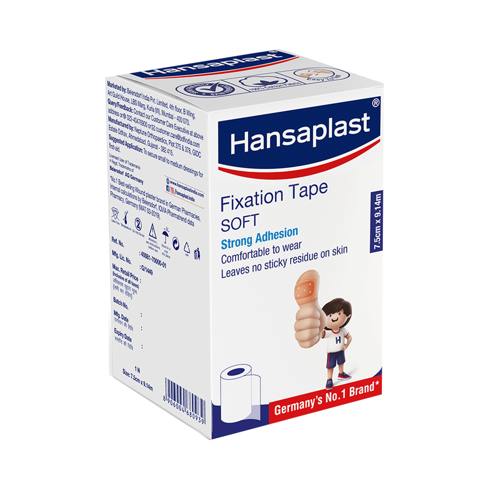 Hansaplast Soft Fixation Tape 7.5cm x 9.14m - Image 1