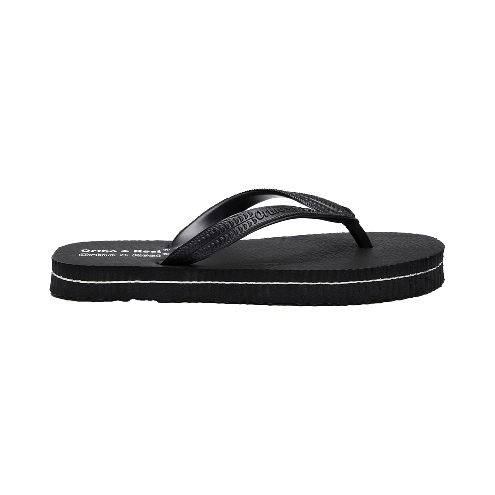 Ortho + Rest Unisex Hawaii Chappal Orthopedic Comfort, Bathroom Rubber Flip-Flops Black 11 - Image 3