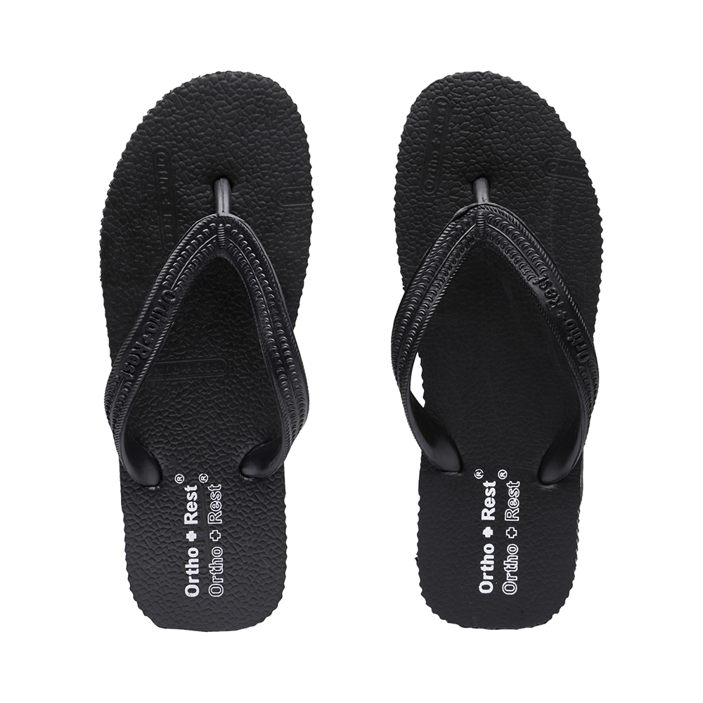 Ortho + Rest Unisex Hawaii Chappal Orthopedic Comfort, Bathroom Rubber Flip-Flops Black 11 - Image 2