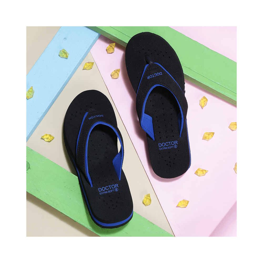 Doctor Extra Soft Orthopaedic Diabetic Pregnancy Comfort Flat Flipflops Slippers For Women 4UK BK Blue - Image 8