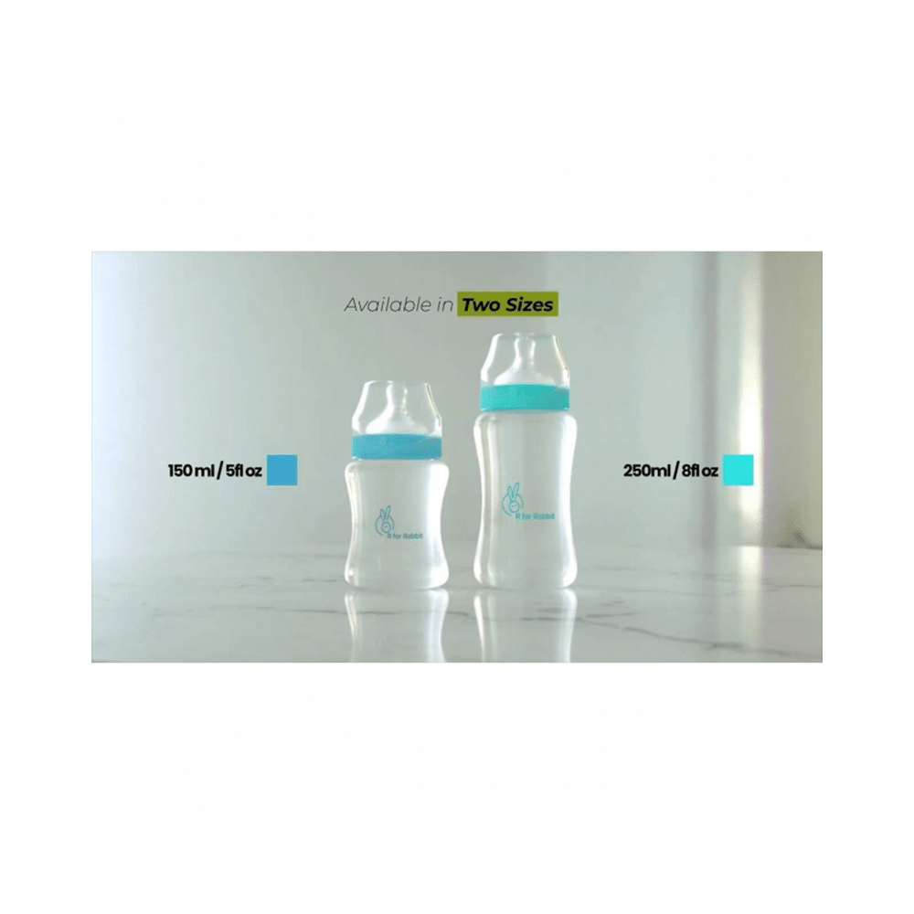 R for Rabbit First Feed Polypropylin Light Blue Feeding Bottle - Image 5