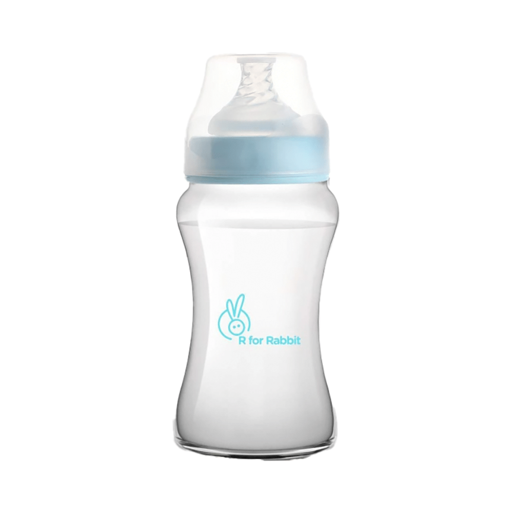 R for Rabbit First Feed Polypropylin Light Blue Feeding Bottle