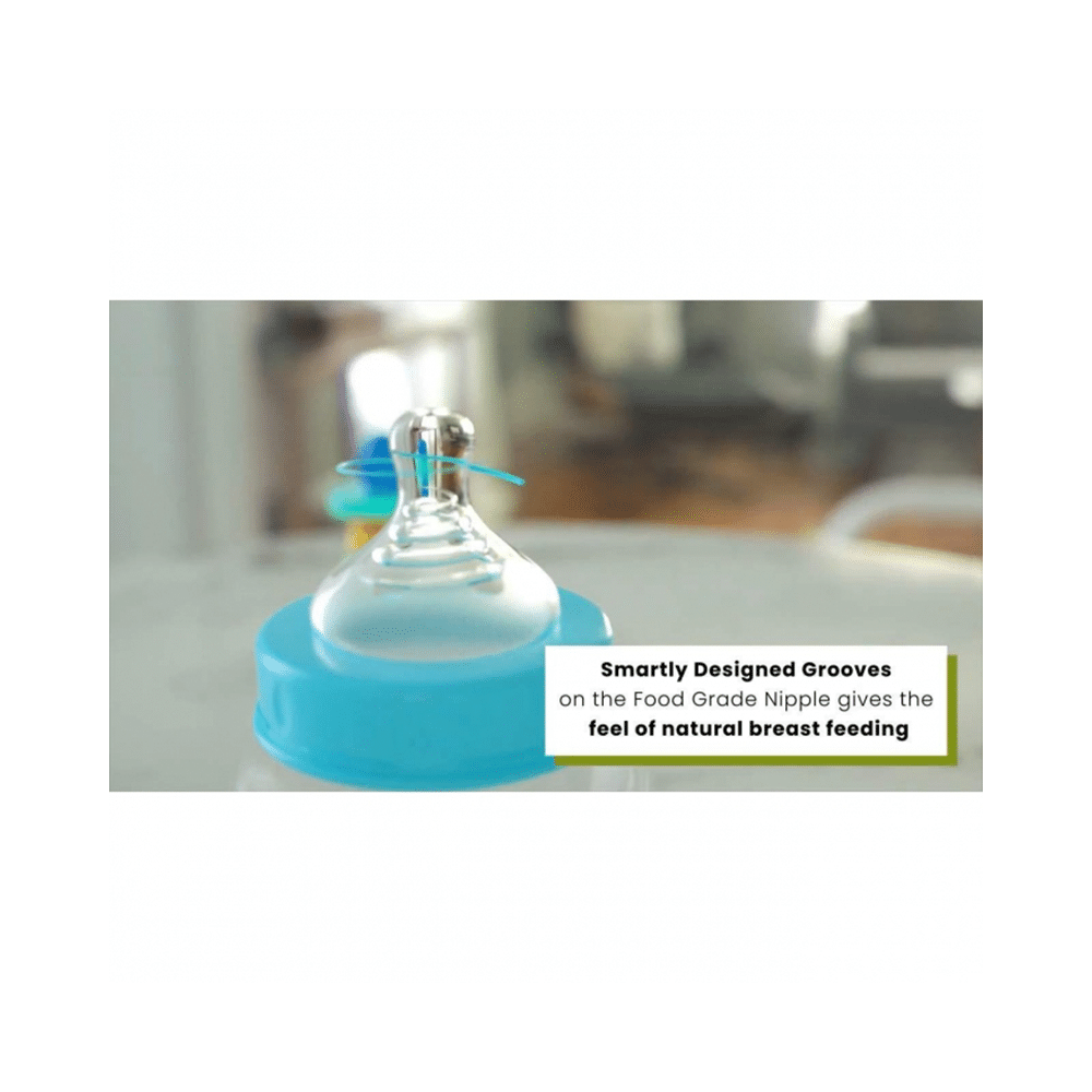 R for Rabbit First Feed Polypropylin Light Blue Feeding Bottle - Image 3