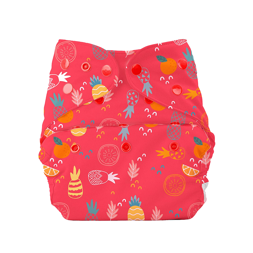 Bumberry Adjustable Reusable Cloth Diaper Cover with 2 Wet Free Insert For Babies Pineapple - Image 3