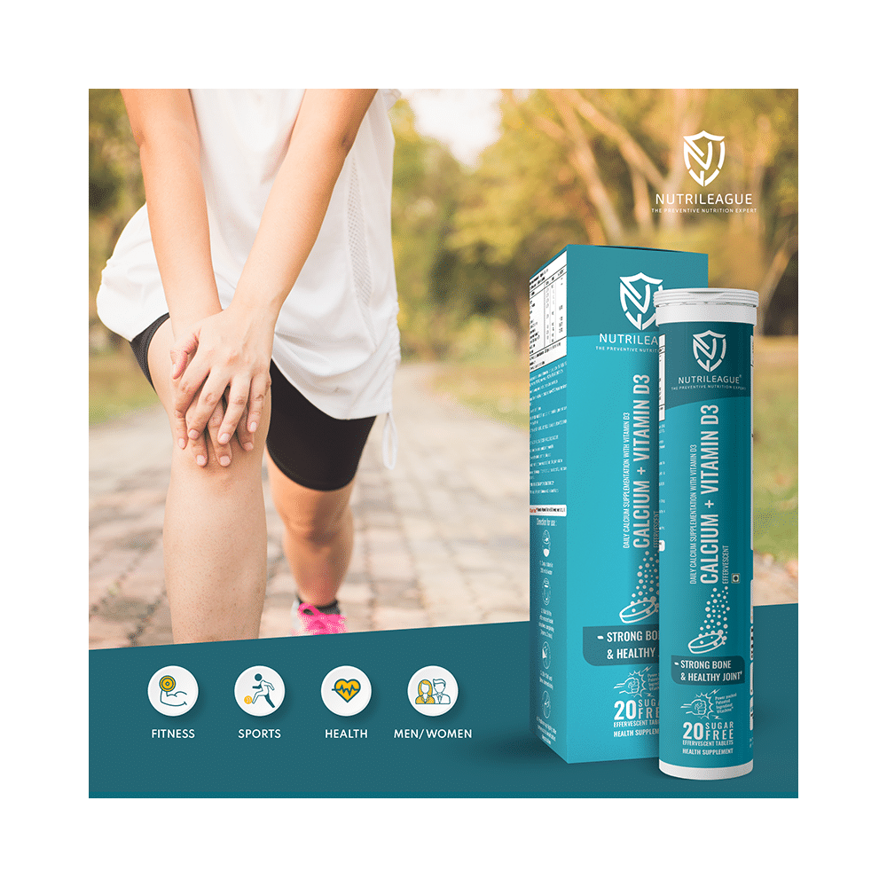 Nutrileague Calcium + Vitamin D3 Effervescent Tablet for Strong Bone & Healthy Joints (20 Each) - Image 5