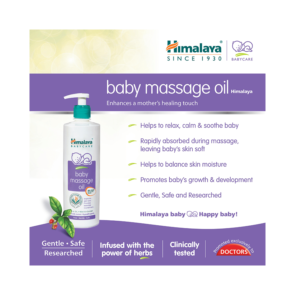 Himalaya Baby Massage Oil with Olive Oil & Winter Cherry | Improves Skin Tone | Pure, Gentle & Safe - Image 3