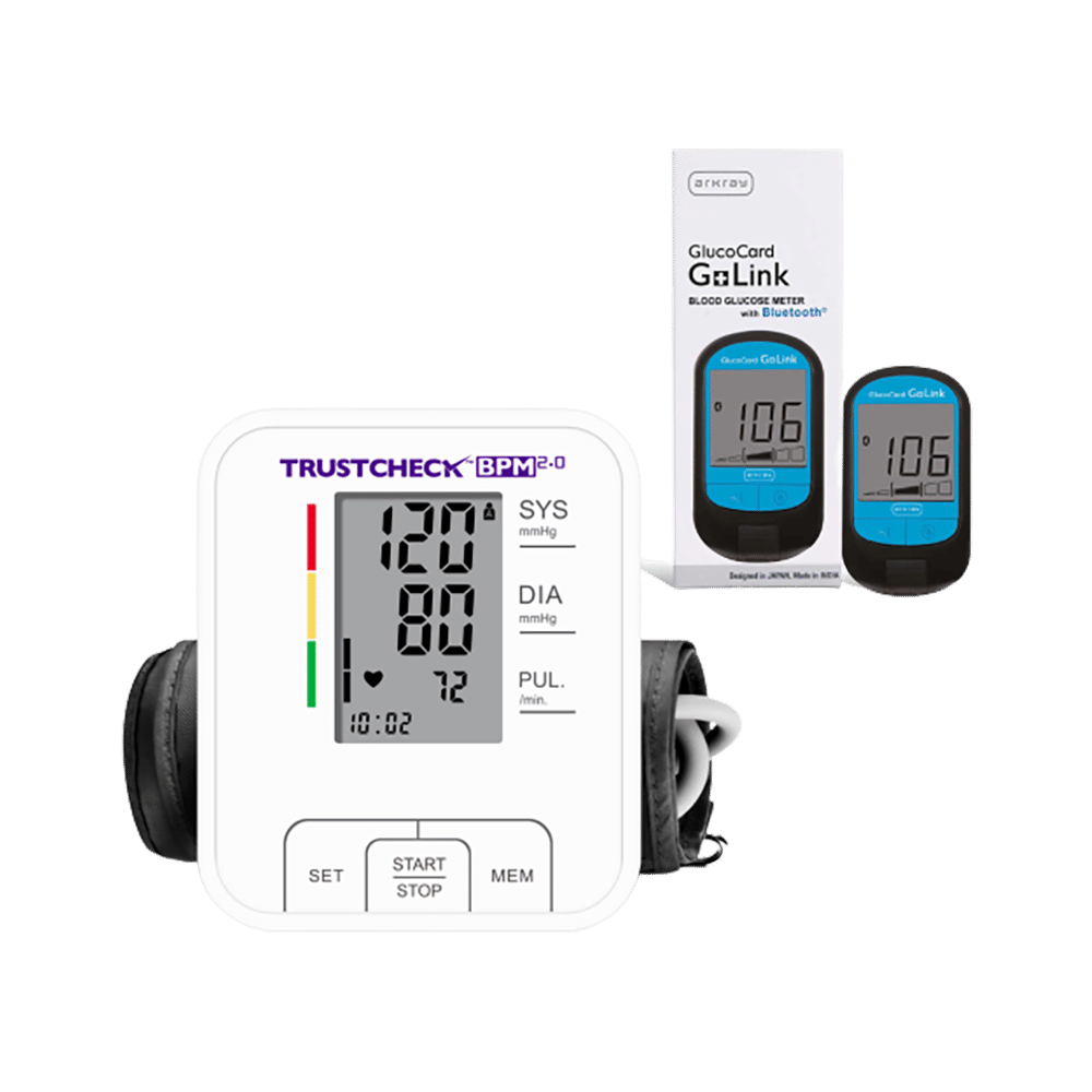 Arkray A90046G+L Combo Pack of Trustcheck BPM 2.0 &  Glucocard G+ Link with Bluetooth White - Image 1