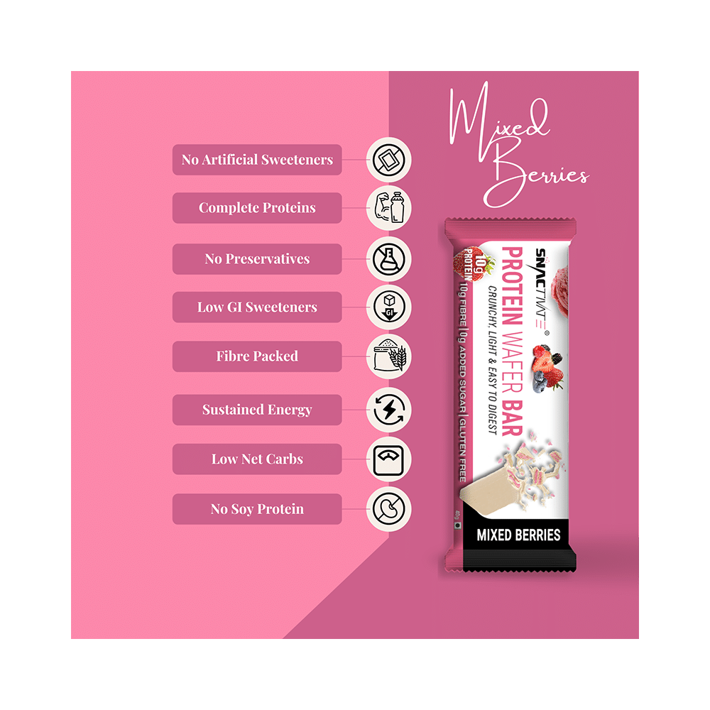 Snactivate Protein Wafer Bar (40gm Each) Mixed Berries - Image 5