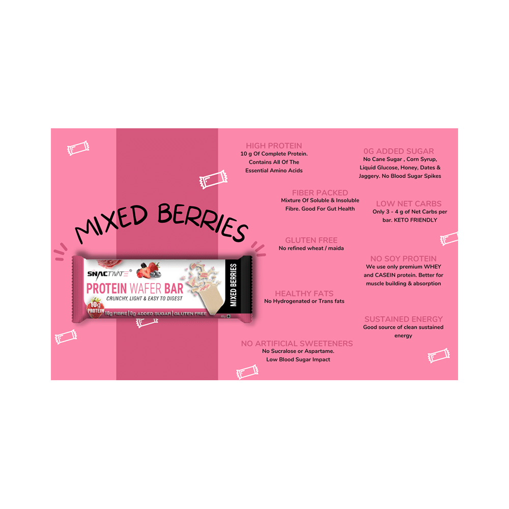Snactivate Protein Wafer Bar (40gm Each) Mixed Berries - Image 8