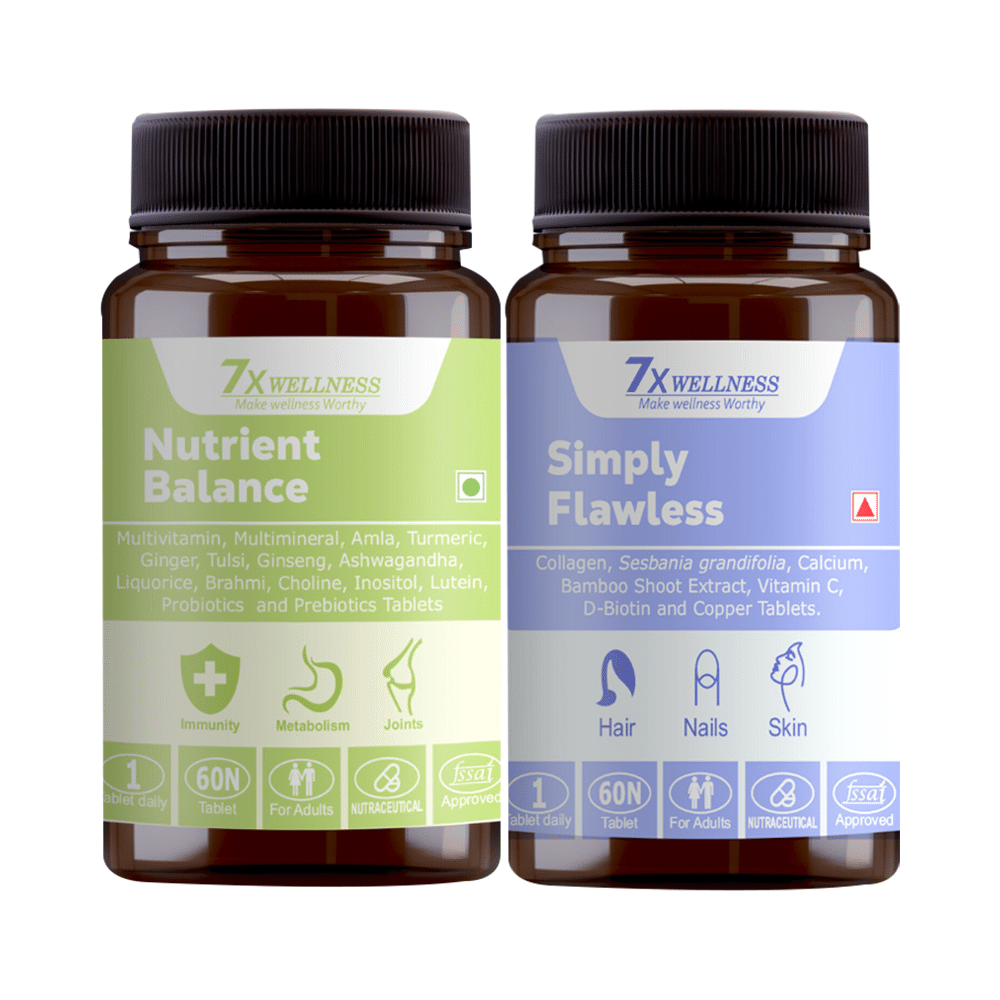 7X Wellness Combo Pack of Nutrient Balance & Simply Flawless Tablet (60 Each) - Image 1
