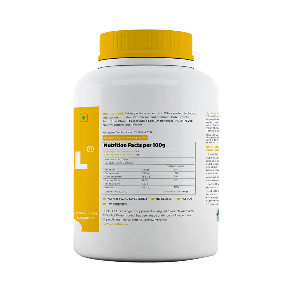 SoulFuel Whey Protein Supplement Powder Butterscotch - Image 3