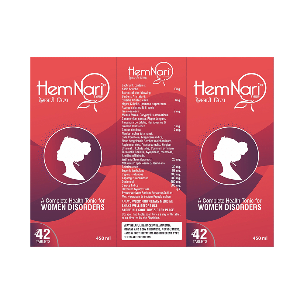 HemNari Combo Pack of Syrup 450ml Each and 2 Stip of 21 Tablet - Image 5