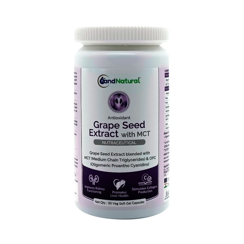 6th and Natural Grape Seed Extract with MCT Veg Softgel Capsule - Image 1