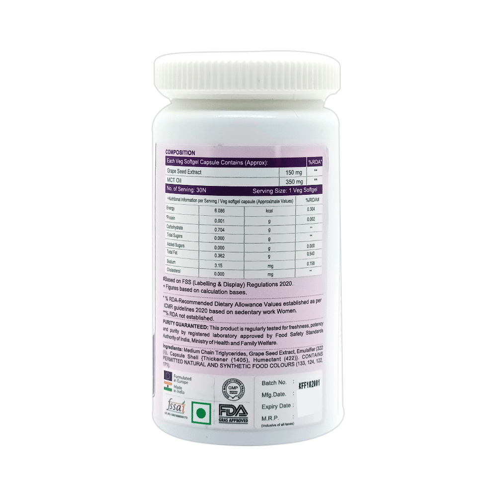 6th and Natural Grape Seed Extract with MCT Veg Softgel Capsule - Image 2
