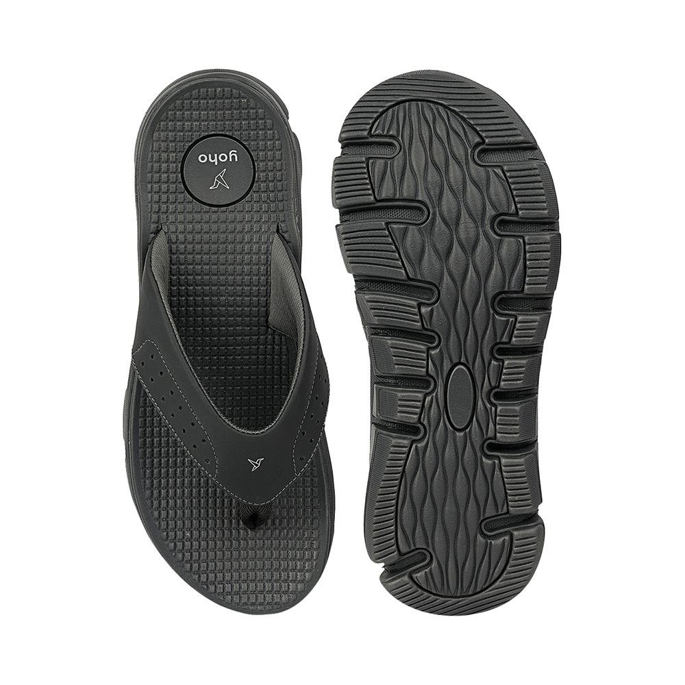 Yoho Lifestyle Extra Soft Comfortable and Anti Skid Slippers for Men with Arch Support 8 Monsoon Grey - Image 2