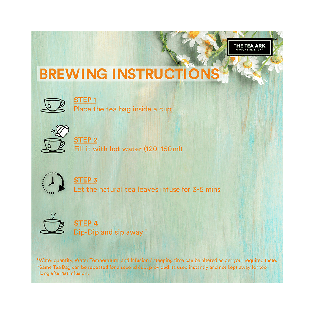 The Tea Ark Organic Chamomile Green Tea Bag (1.8gm-2gm Each) - Image 4