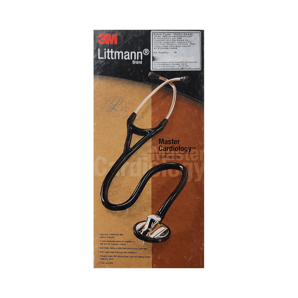 3M Littmann 2160 Master Cardiology Stethoscope, Black Tube, 27 Inch