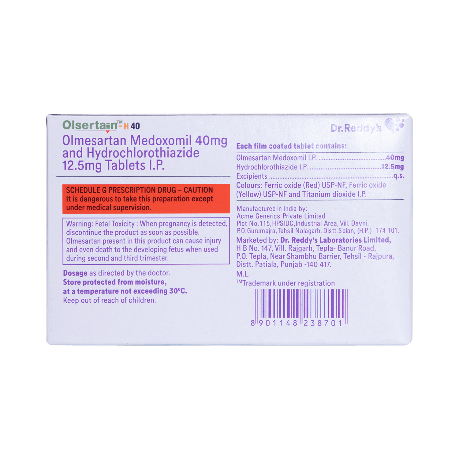 Olsertain-H 40 Tablet - Image 3