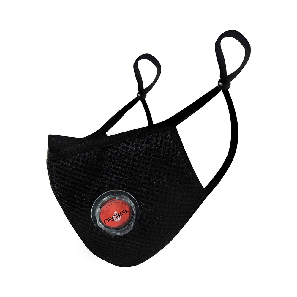 Oromask O1 Plus+ 6 Layer Protection Mask with Respiratory Valve Black - Image 1
