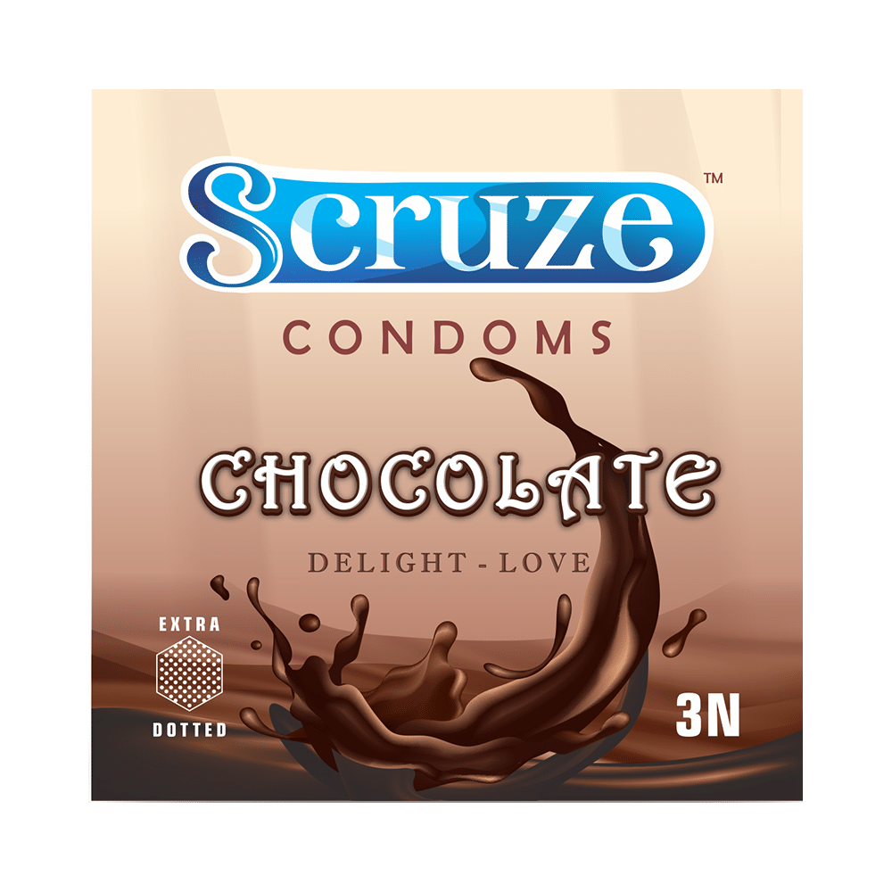Scruze Condom Extra Dotted Chocolate - Image 1