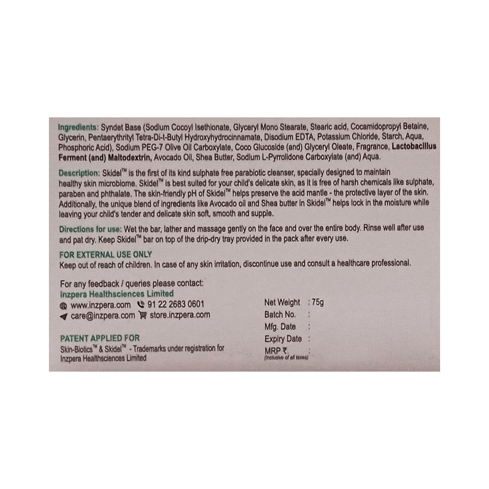 Skidel Sulphate Free Parabiotic Cleansing Bar - Image 2