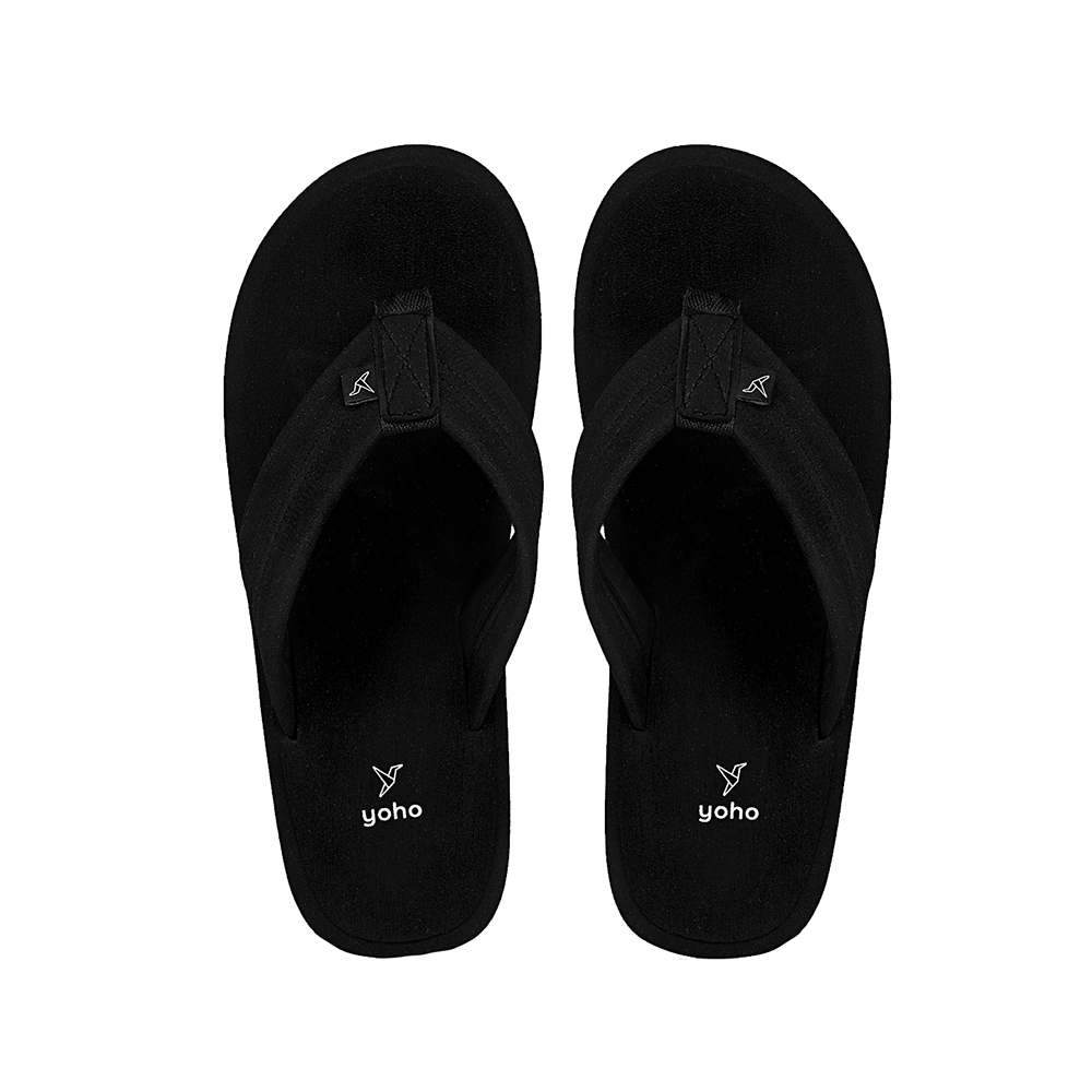 Yoho Lifestyle Doctor Ortho Soft Comfortable and Stylish Flip Flop Slippers for Men Classic Black 8 - Image 1