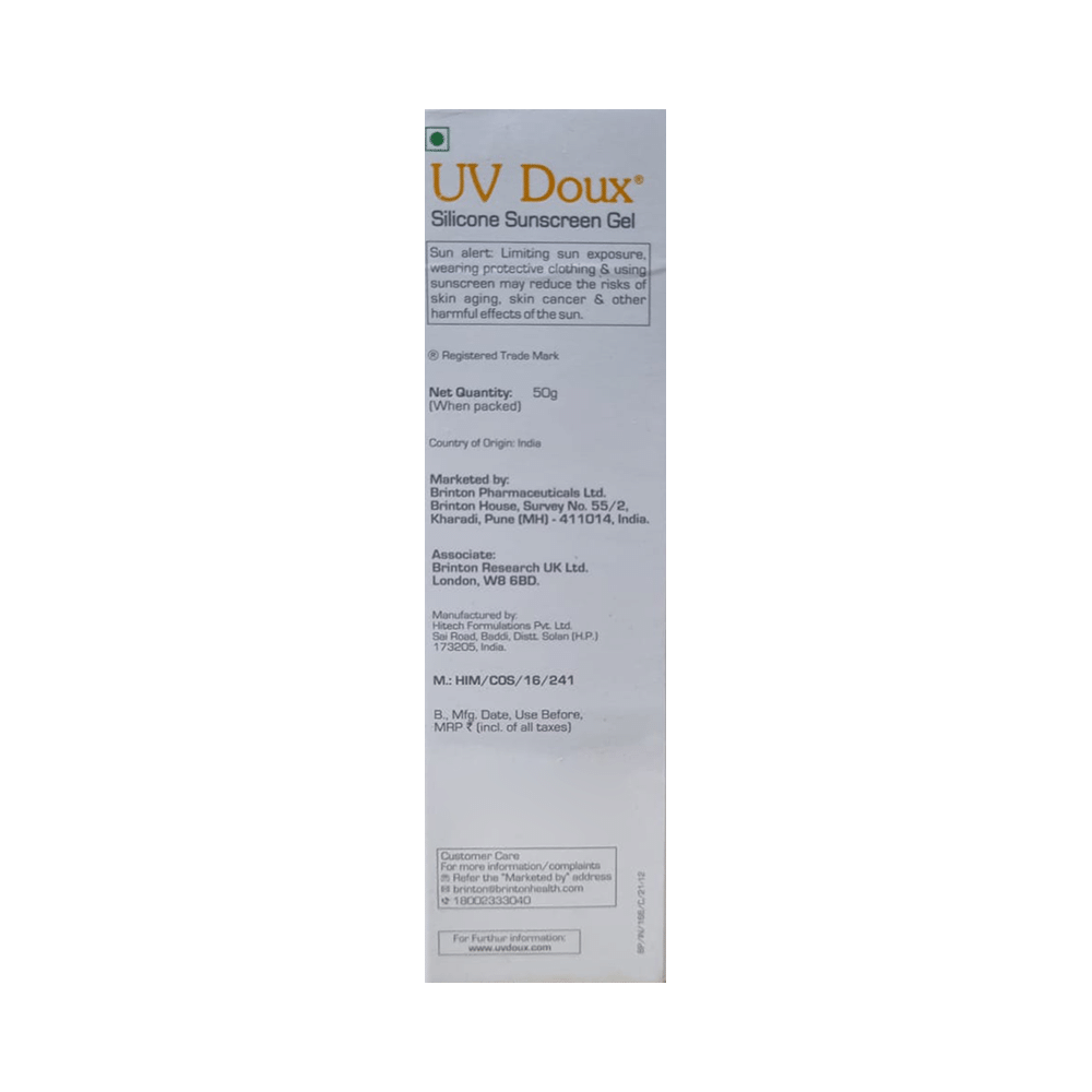 UV Doux Silicone Sunscreen Gel SPF 50 PA+++ | Oil-Free, Matte Finish & Water-Resistant - Image 3