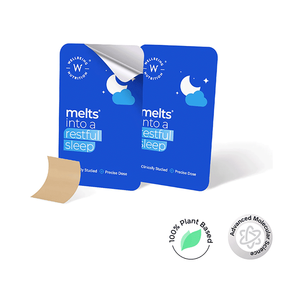 Wellbeing Nutrition Melts into a Restful Sleep Melatonin 10mg Oral Thin Strip Calming Chamomile Lavender - Image 3