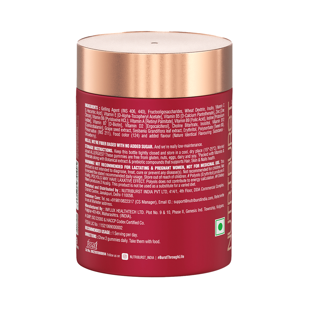 Nutriburst Hair, Skin & Nails Gummies Strawberry - Image 3