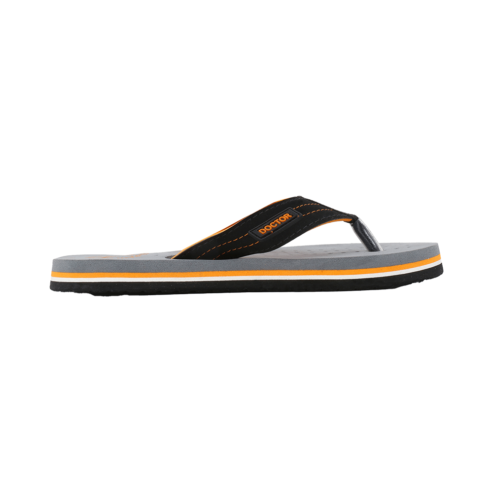 Doctor Extra Soft D28 Orthopaedic and Diabetic Super Fit Comfort Doctor Slipper, Flip-Flop, Cushion, Slides and House Slipper for Men Grey/Orange 13 - Image 7