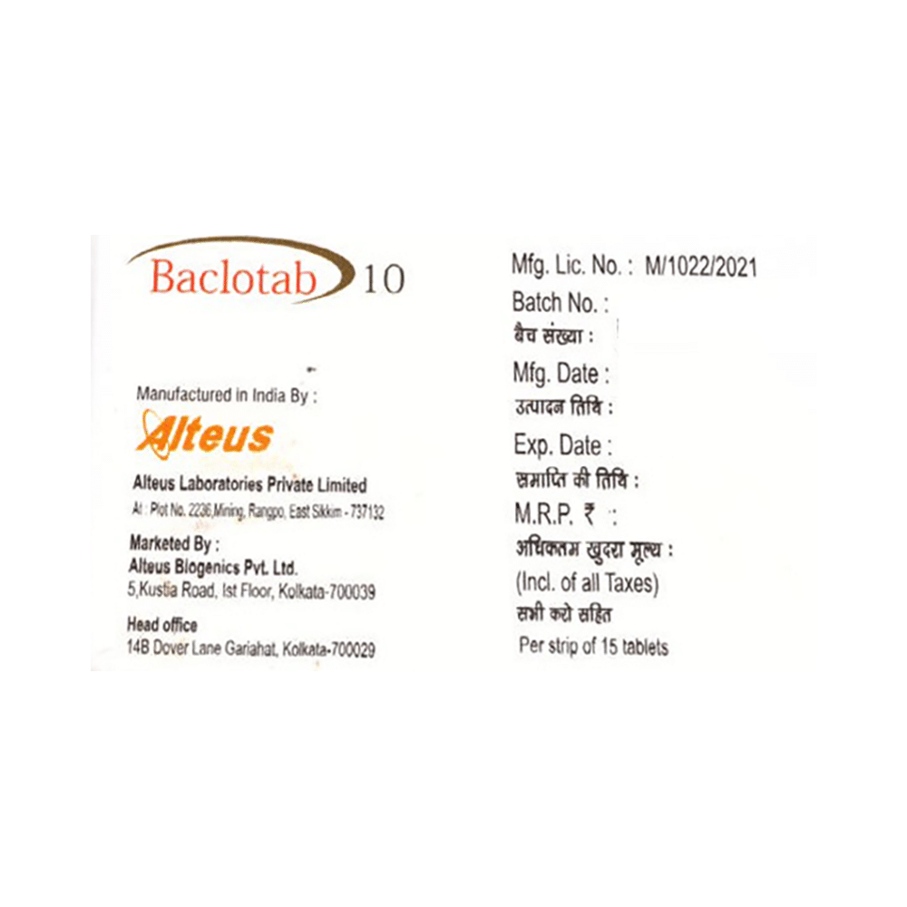 Baclotab 10 Tablet - Image 2