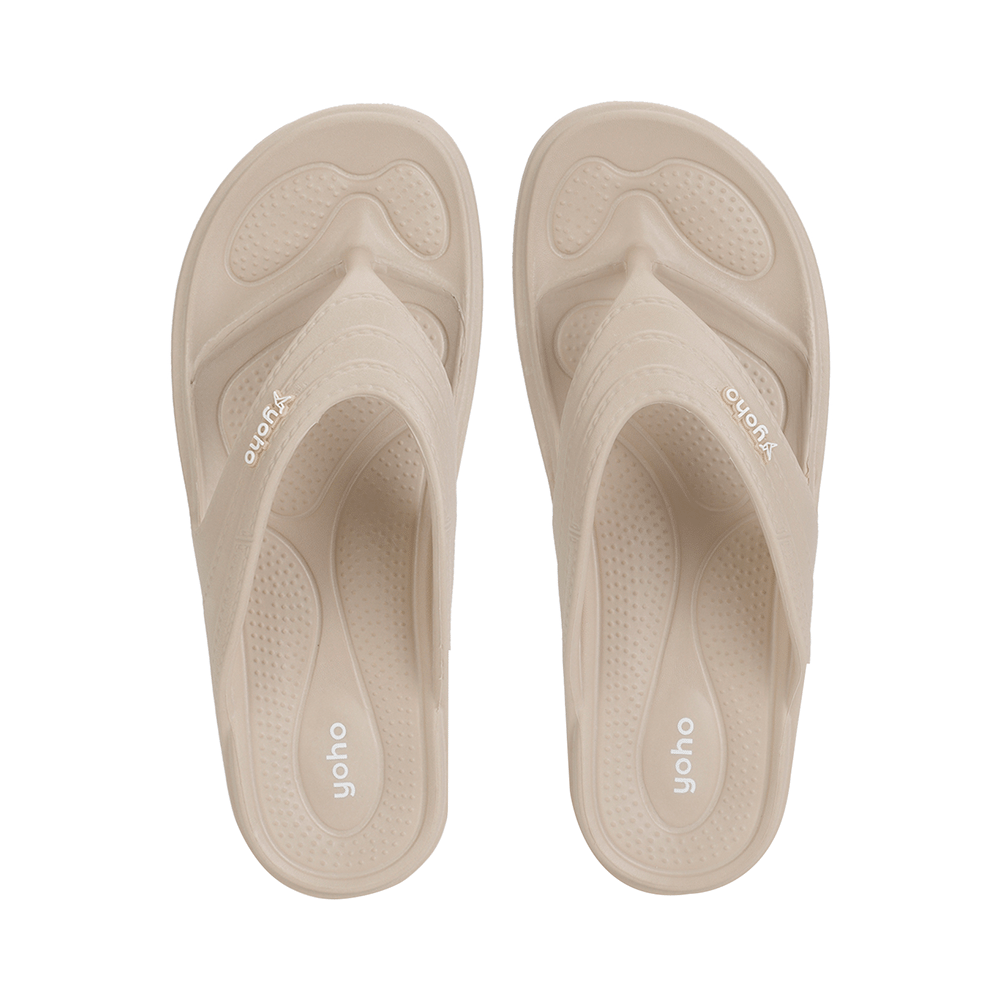Yoho Lifestyle Acupressure Flip Flops for Women Beige 4