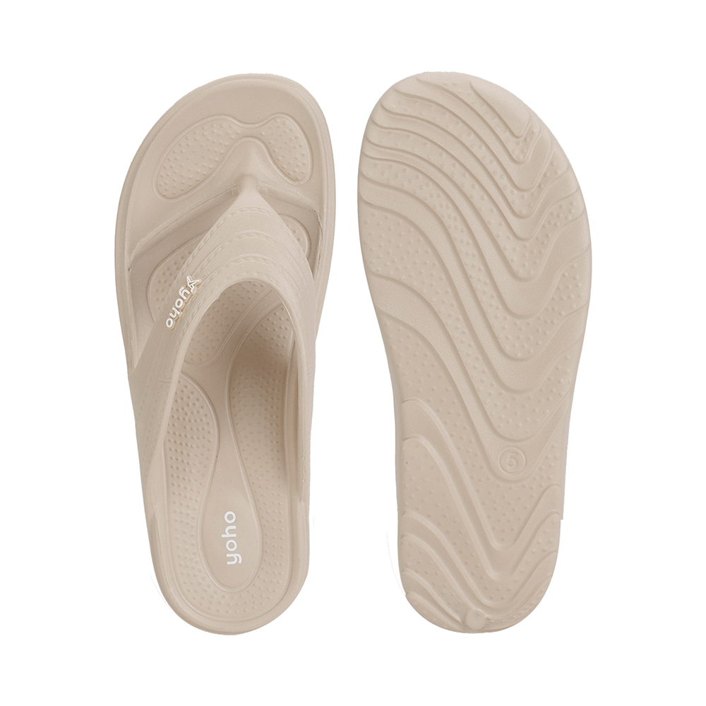 Yoho Lifestyle Acupressure Flip Flops for Women Beige 4 - Image 6