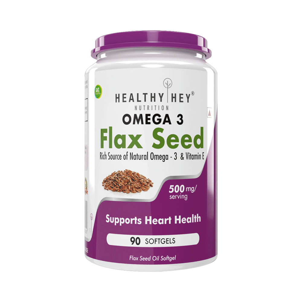 HealthyHey Omega 3 Flax Seed with Vitamin E Softgels - Image 1