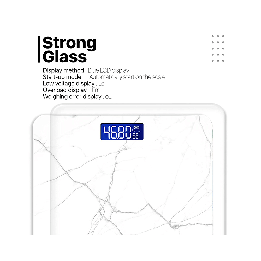 Vandelay Spirit Series Body Weighing Scale White Marble - Image 5