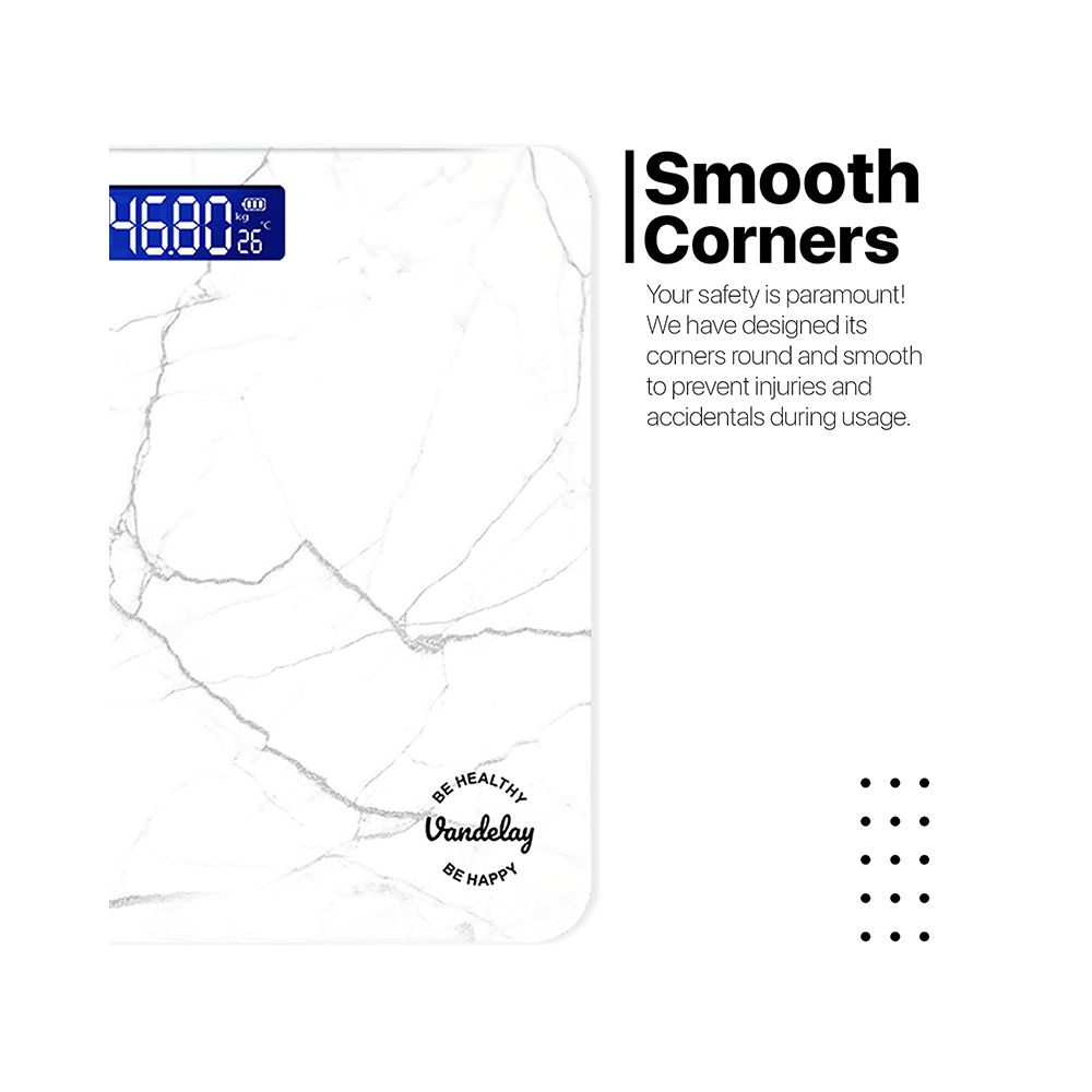 Vandelay Spirit Series Body Weighing Scale White Marble - Image 4