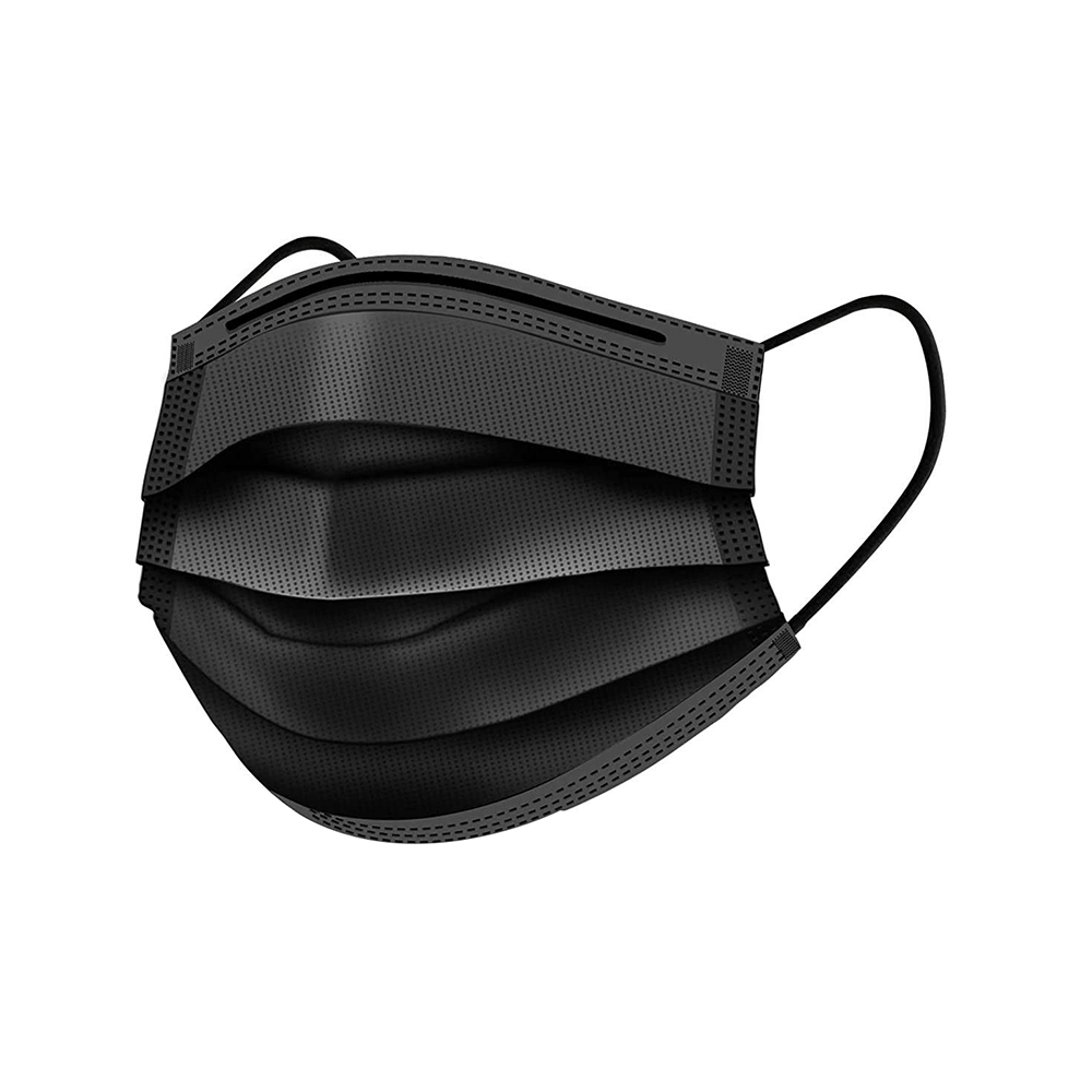 Lioncrown 3 Ply Disposable Face Mask with Nosepin Black