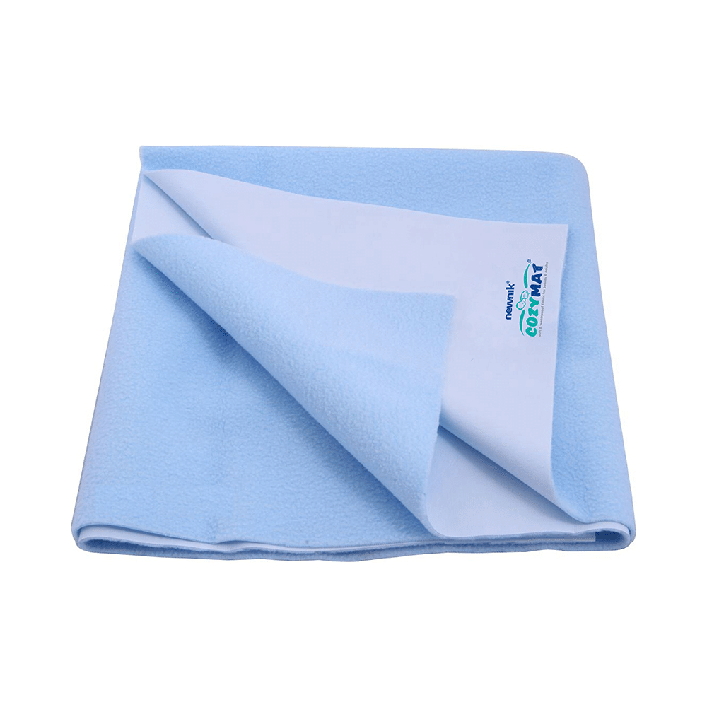 Newnik Cozymat, Dry Sheet (Size: 140cm X 100cm) Large Sky Blue