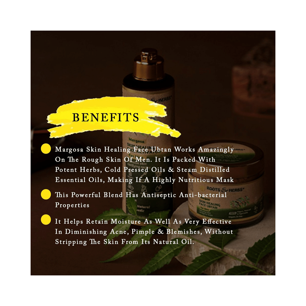 Roots and Herbs Margosa Skin Healing Face Ubtan for Men - Image 5