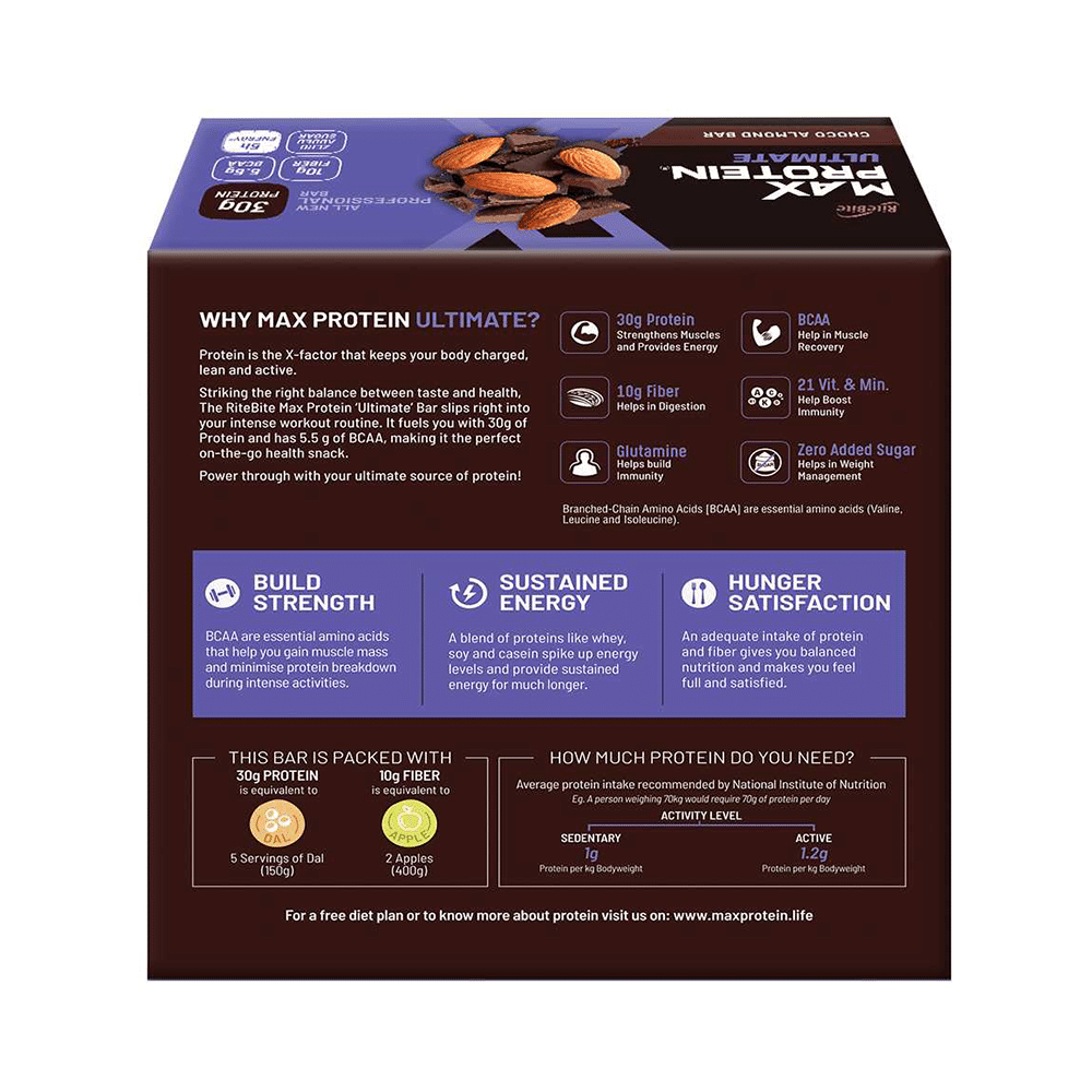 RiteBite Max Protein Ultimate Bar | Flavour Choco Almond - Image 2