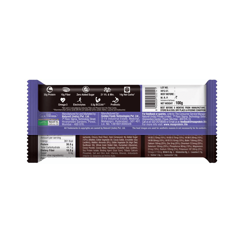 RiteBite Max Protein Ultimate Bar | Flavour Choco Almond - Image 4