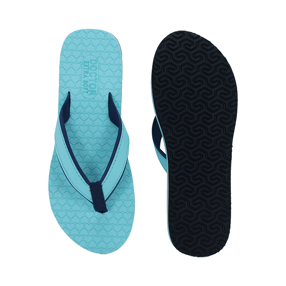 Doctor Extra Soft D 3 Women's Slippers with Bounce Back Technology Orthopaedic and Diabetic MCR Anti-skid Cushion Comfort Green Navy 4 - Image 3