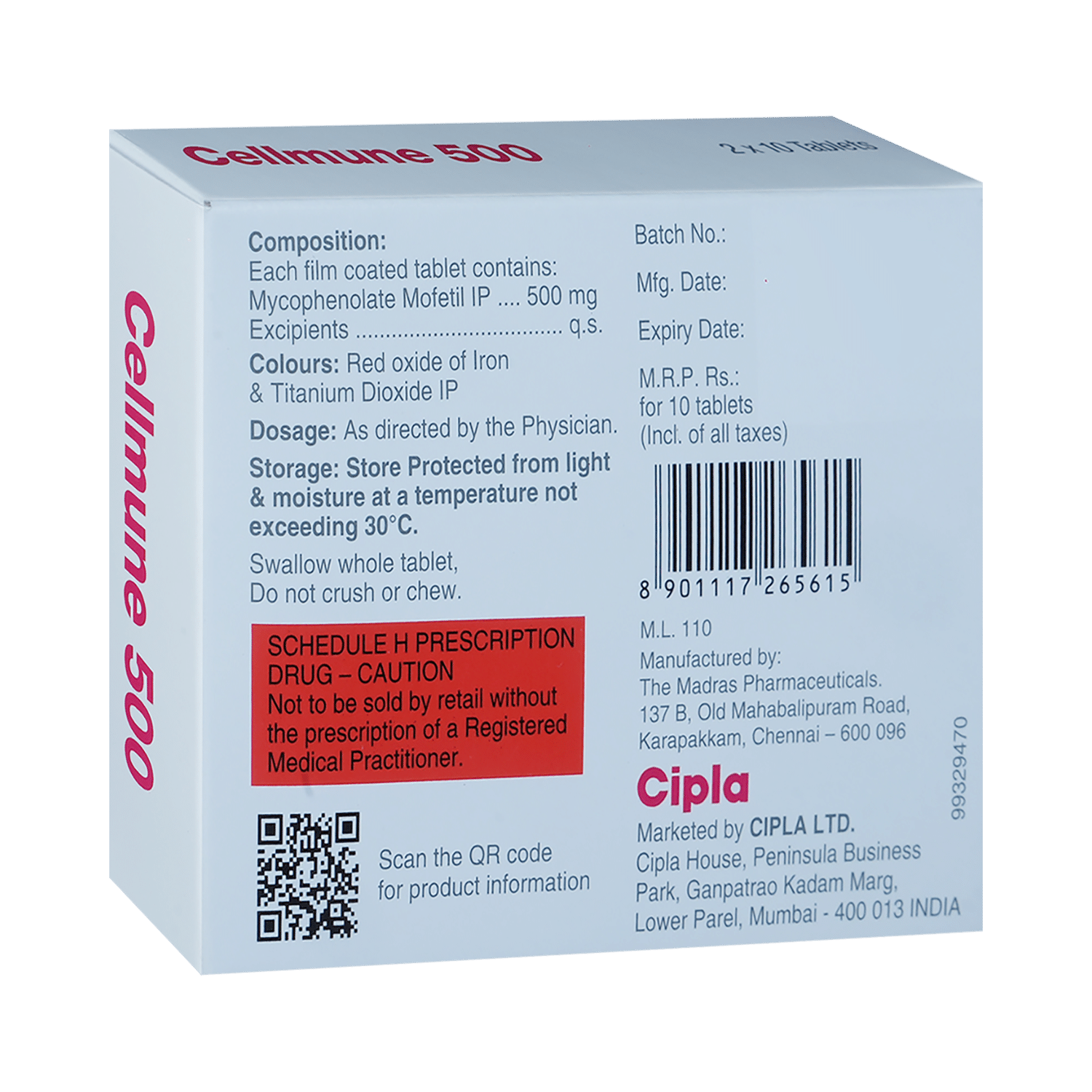 Cellmune 500mg Tablet - Image 3