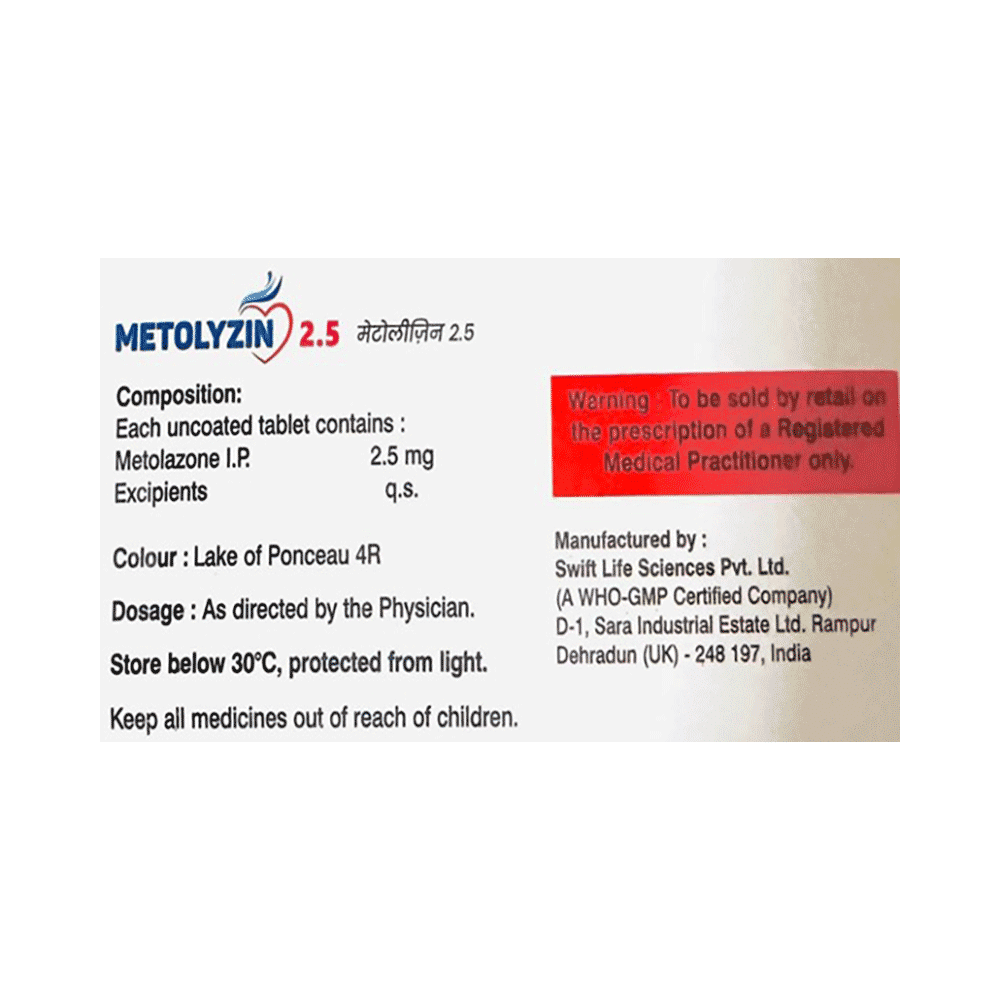 Metolyzin 2.5 Tablet - Image 2