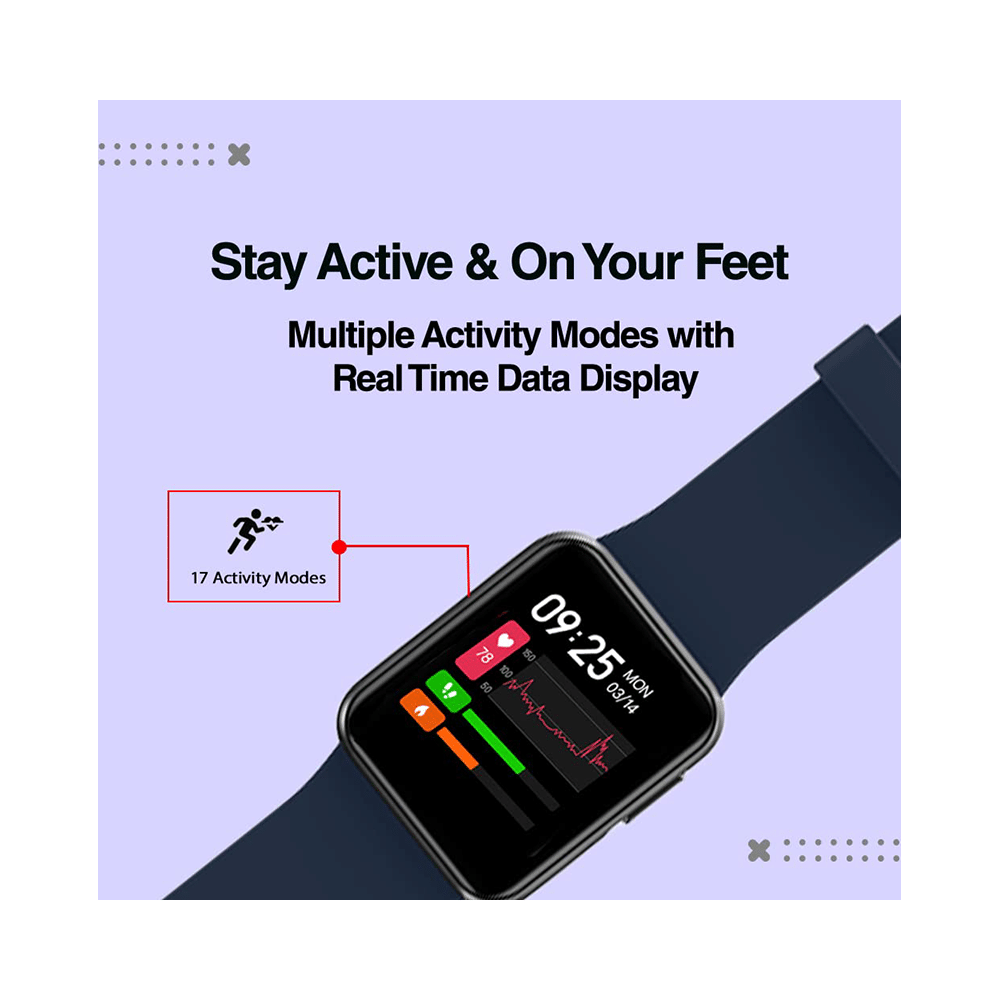 GOQii Smart Vital Lite with 3 Months Health & Personal Coaching Subscription HD Smart Watch Berry Blue - Image 11