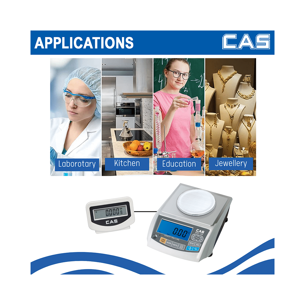 CAS MWP300 High Precision Digital Weighing Scale with Auto Blue Backlight (300g x 10mg) - Image 5