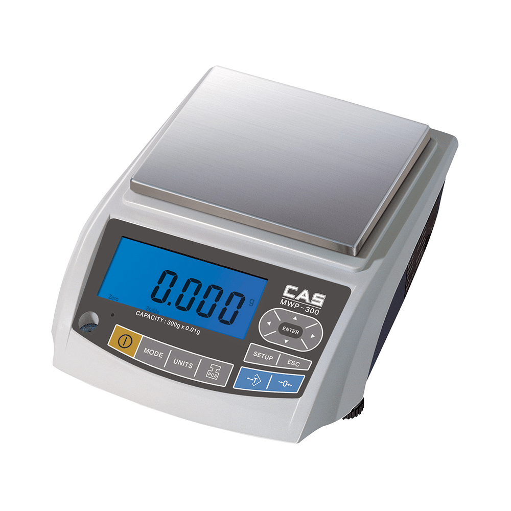 CAS MWP300 High Precision Digital Weighing Scale with Auto Blue Backlight (300g x 10mg) - Image 1