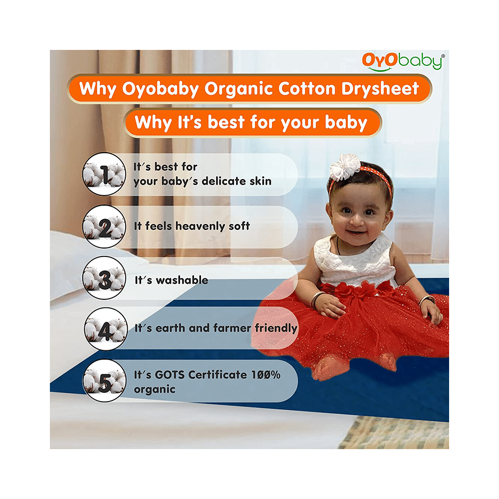 Oyo Baby Waterproof Bed Protector Baby Dry Sheet Large Dark Blue - Image 3